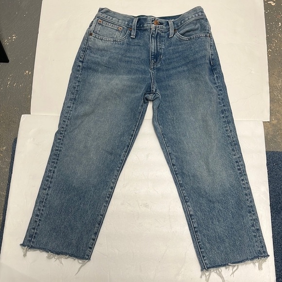 J. Crew Slouchy Boyfriend Jeans with raw hem size 26 petite 100% cotton - Picture 2 of 6